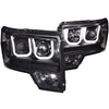 Anzo 2009-2014 F150 Black Projector Headlight Set - 111263