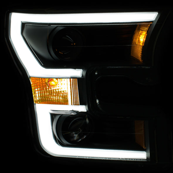 Anzo 2015-2017 F150 Black Projector Headlight Set - 111347