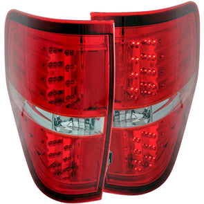 Anzo 2009-2014 F150 Black/Red LED Tail Light Set - 311139