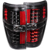 Anzo 2009-2014 F150 Black LED Tail Light Set - 311145