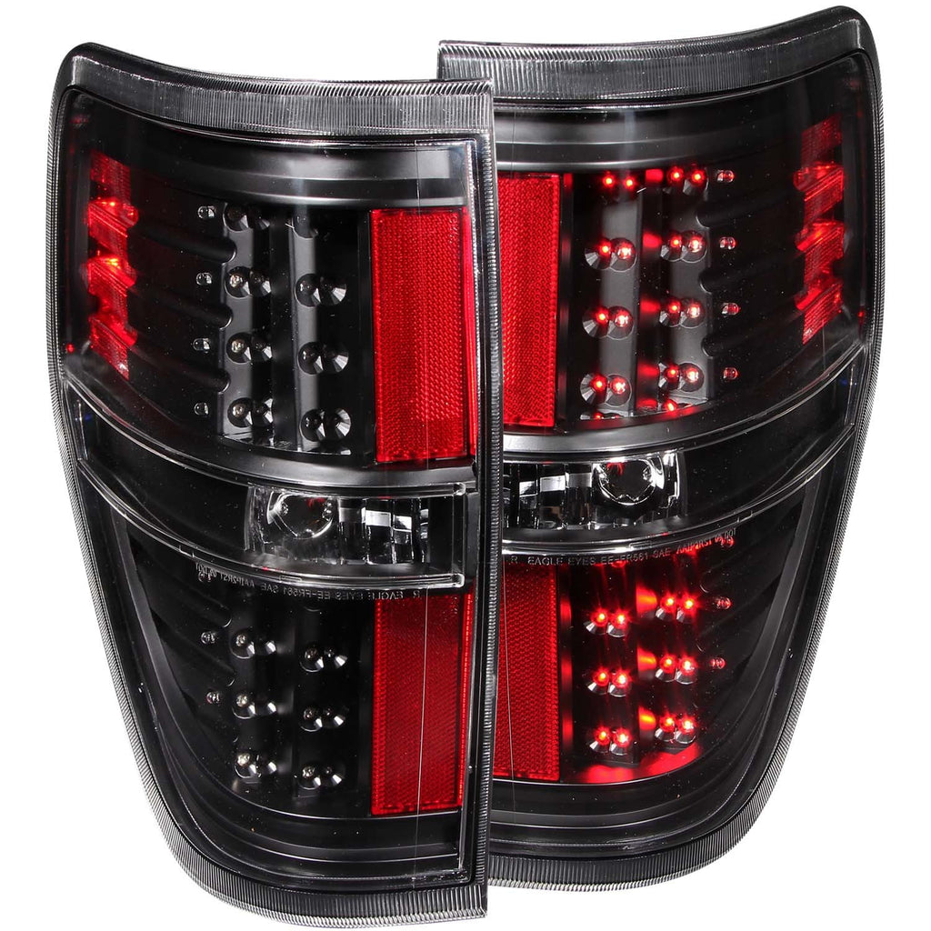 Anzo 2009-2014 F150 Black LED Tail Light Set - 311145 – F150partsdepot