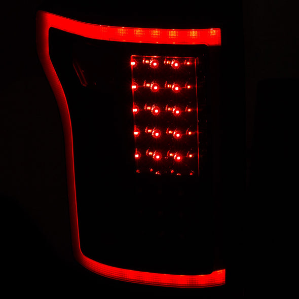Anzo 2015-2017 F150 Black LED Tail Light Set - 311261