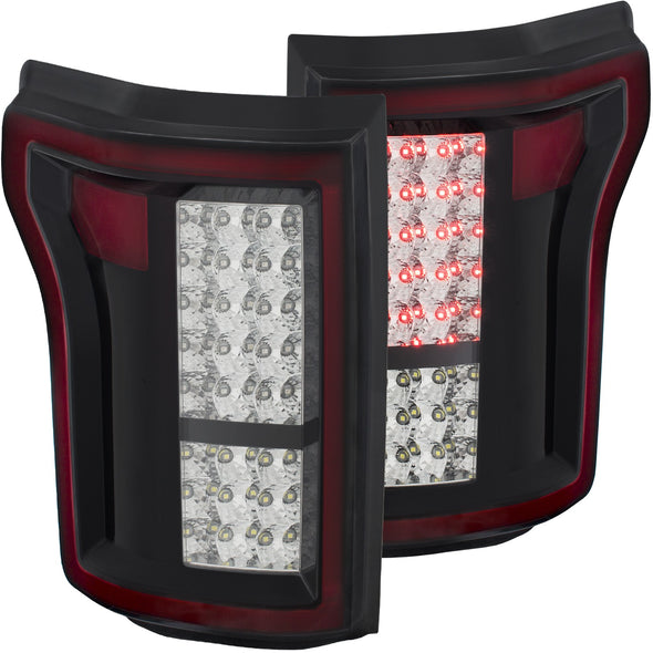 Anzo 2015-2017 F150 Black LED Tail Light Set - 311262