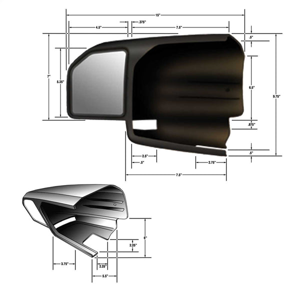 CIPA 2015-2018 F150 Black Towing Mirror Kit - 11550