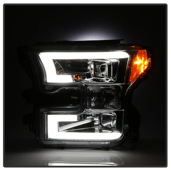 Spyder 2015-2017 F150 Chrome/Clear Projector Headlight Set - 5083661