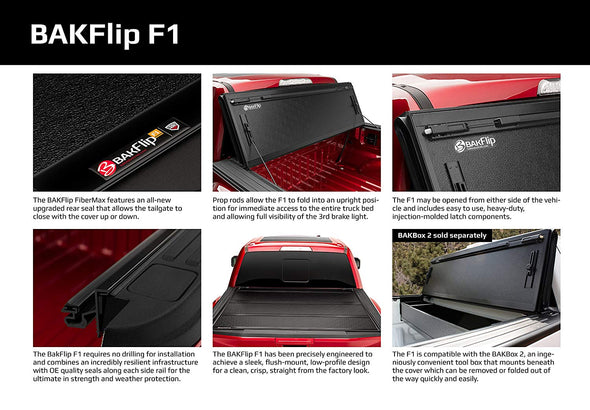 BAKFlip F1 2015-2018 Ford F-150 Hard Folding Truck Bed Cover 6.5' Bed - 772327